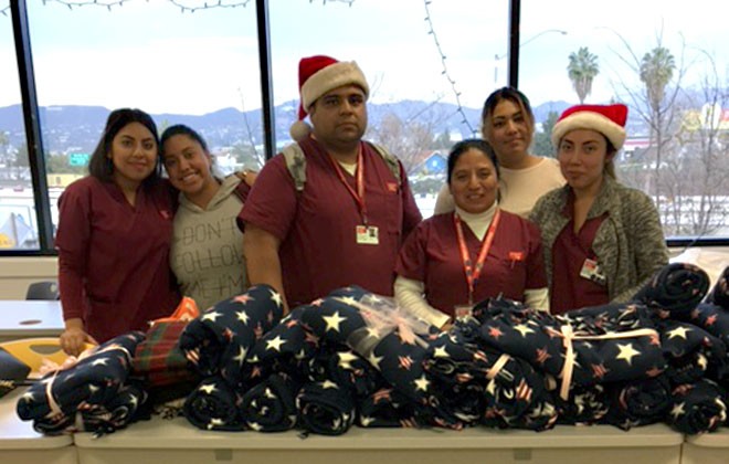 ACC-Los Angeles MA Students Make Blankets for the Homeless Galley