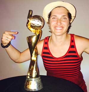 Kara Mirarchi is seen with 2015 FIFA World Cup